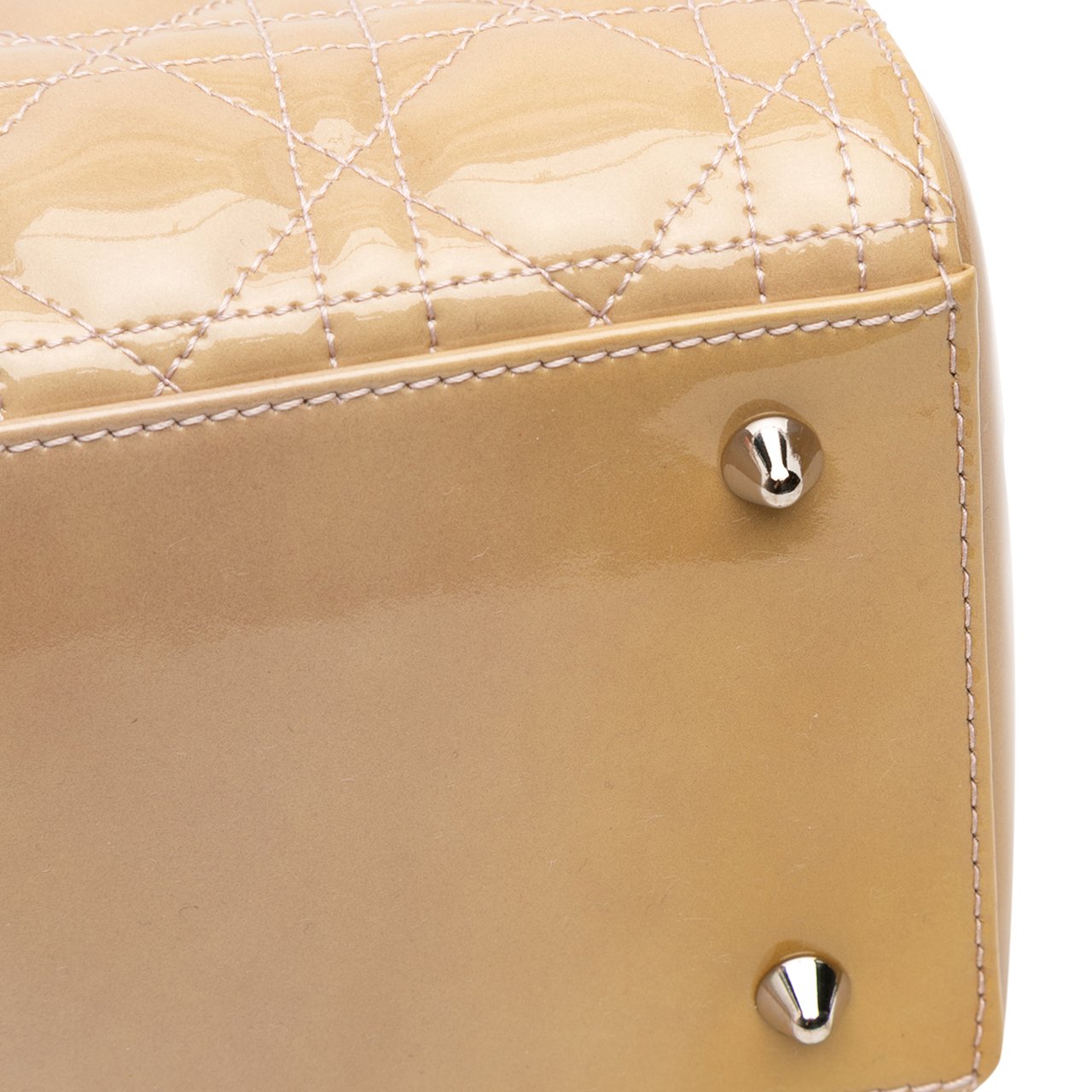 Dior Medium Patent Cannage Lady Dior Bruin