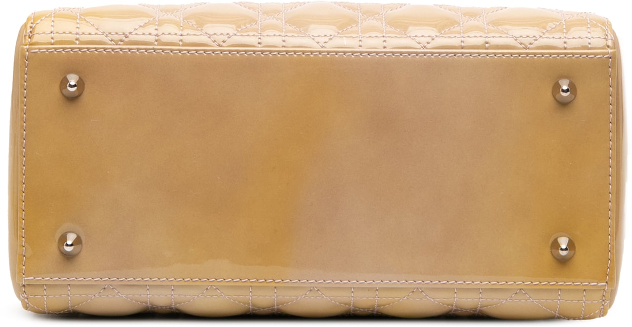 Dior Medium Patent Cannage Lady Dior Bruin