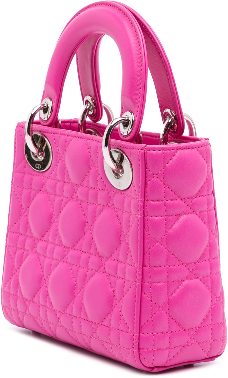 Dior Mini Lambskin Cannage Lady Dior Roze