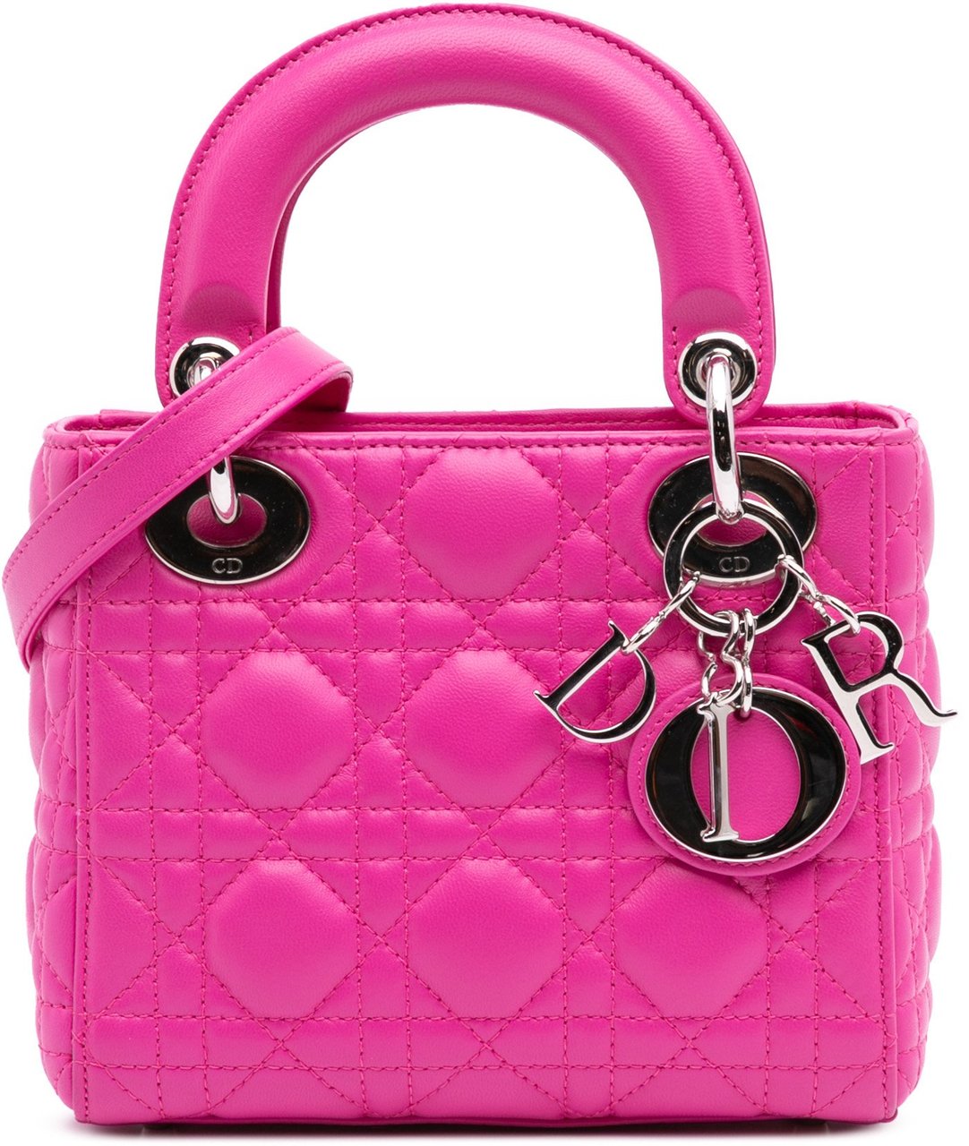 Dior Mini Lambskin Cannage Lady Dior Roze