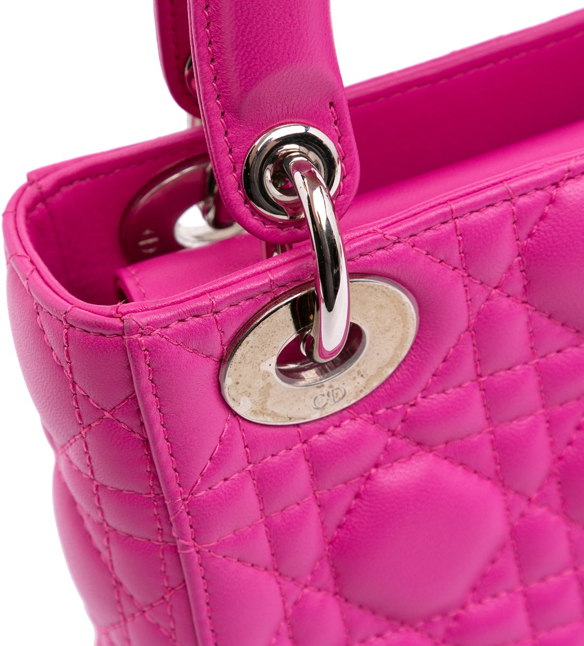 Dior Mini Lambskin Cannage Lady Dior Roze