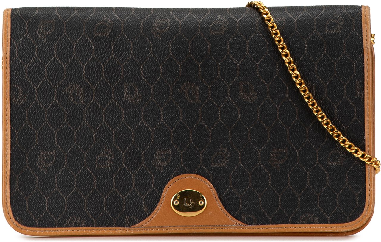 Dior Honeycomb Chain Crossbody Zwart