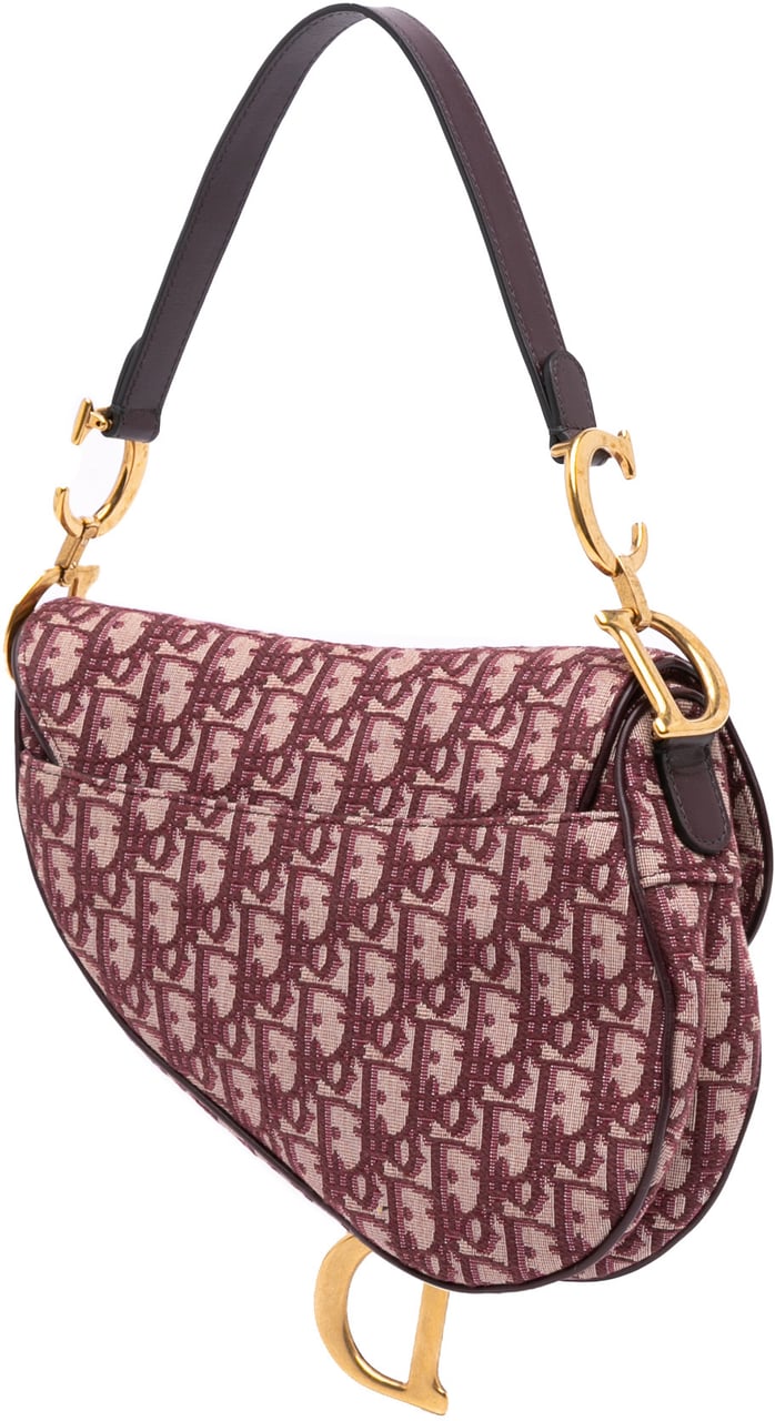 Dior Mini Oblique Canvas Saddle Bag Rood