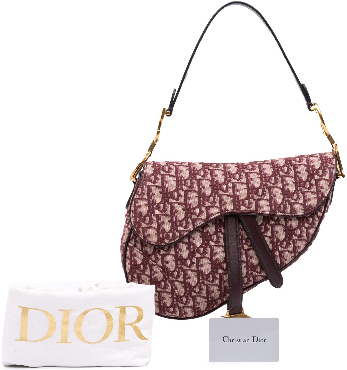 Dior Mini Oblique Canvas Saddle Bag Rood