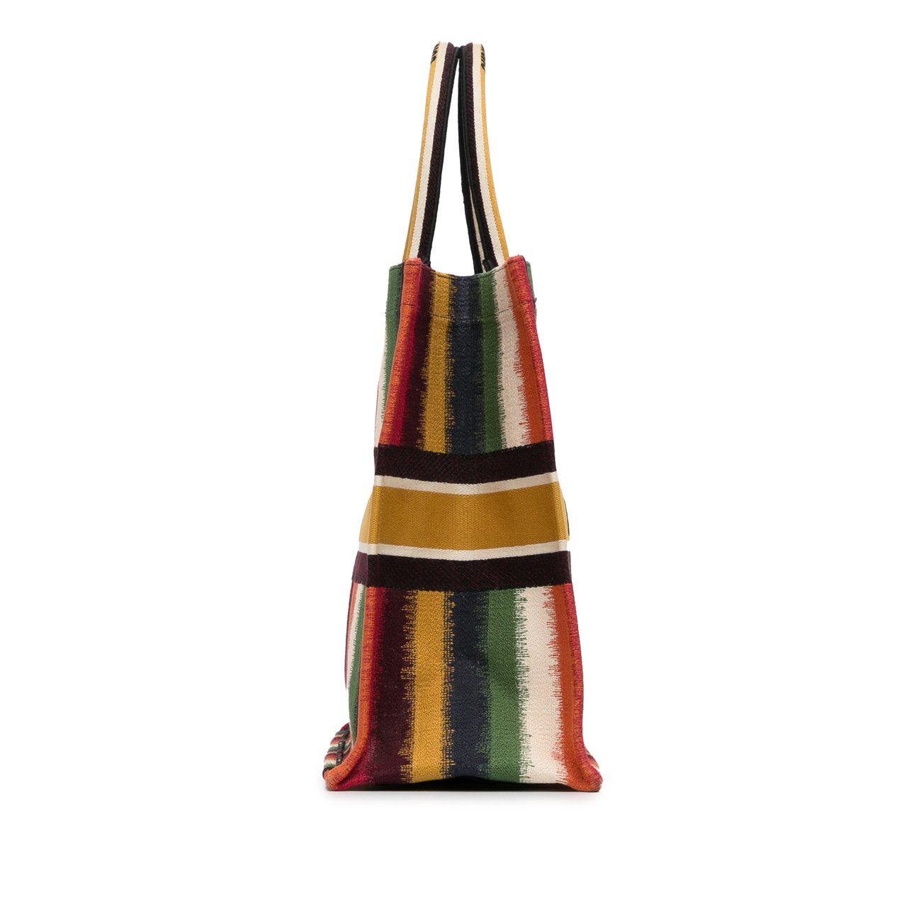 Dior Large Striped Book Tote Geel
