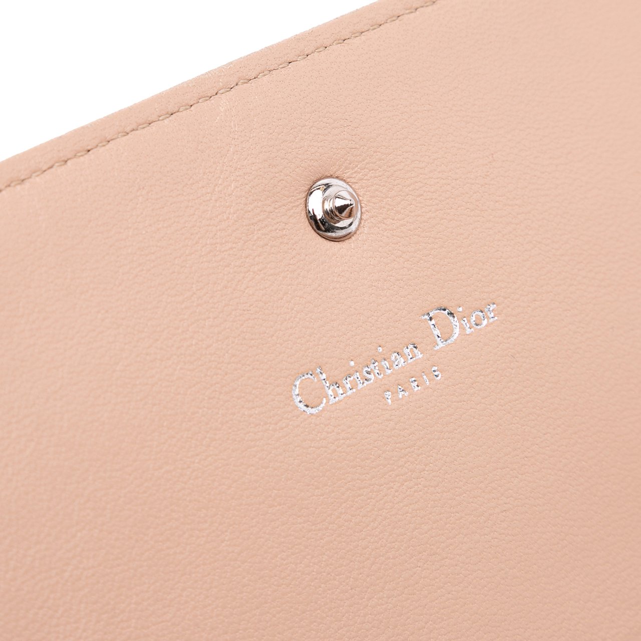 Dior Metallic Grained Calfskin Diorama Wallet on Chain Goud