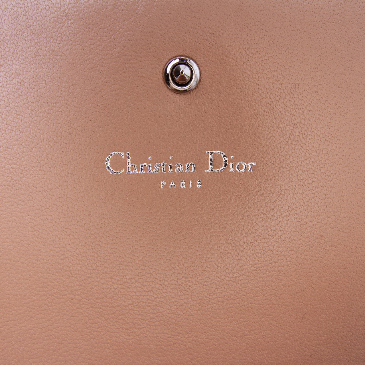 Dior Metallic Grained Calfskin Diorama Wallet on Chain Goud