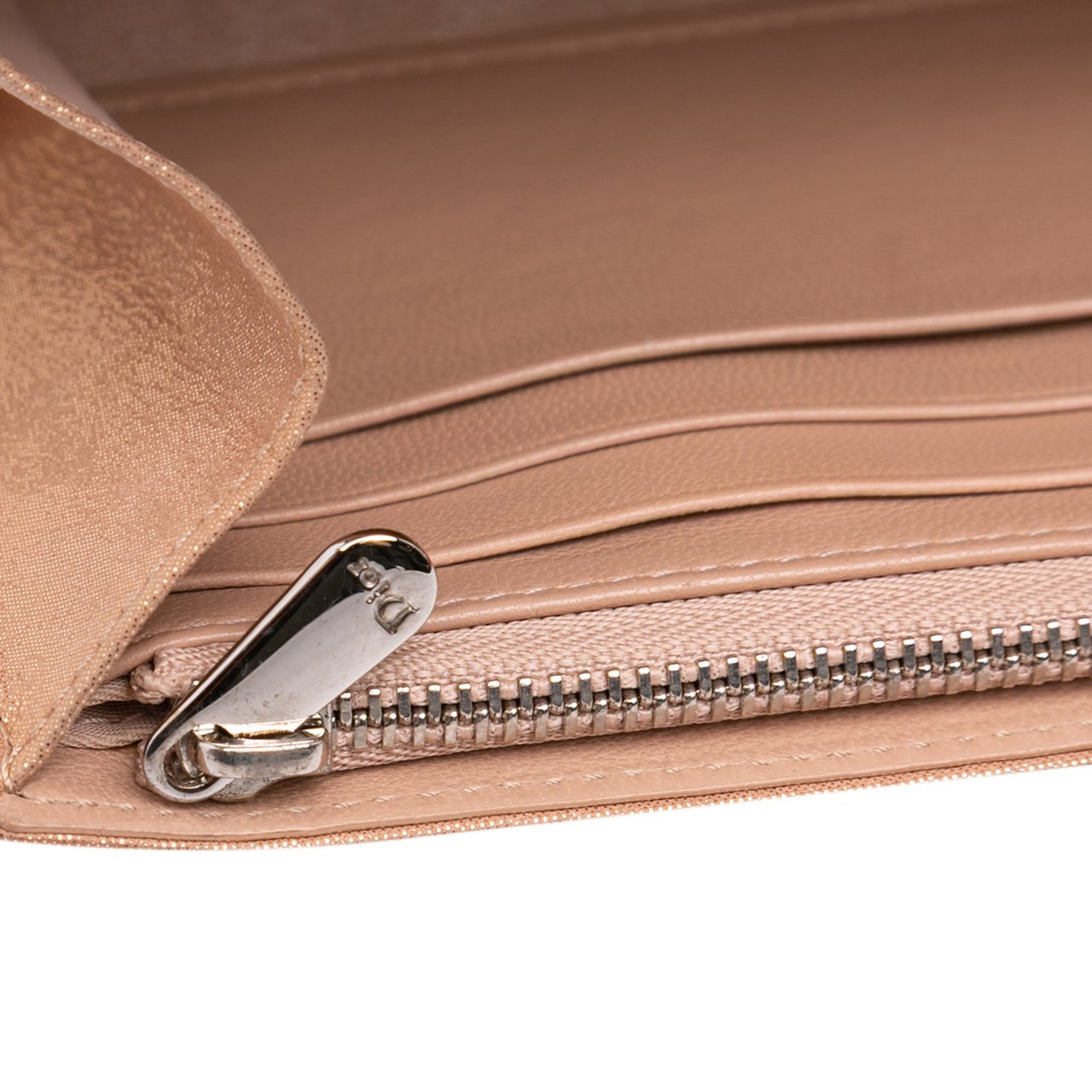 Dior Metallic Grained Calfskin Diorama Wallet on Chain Goud