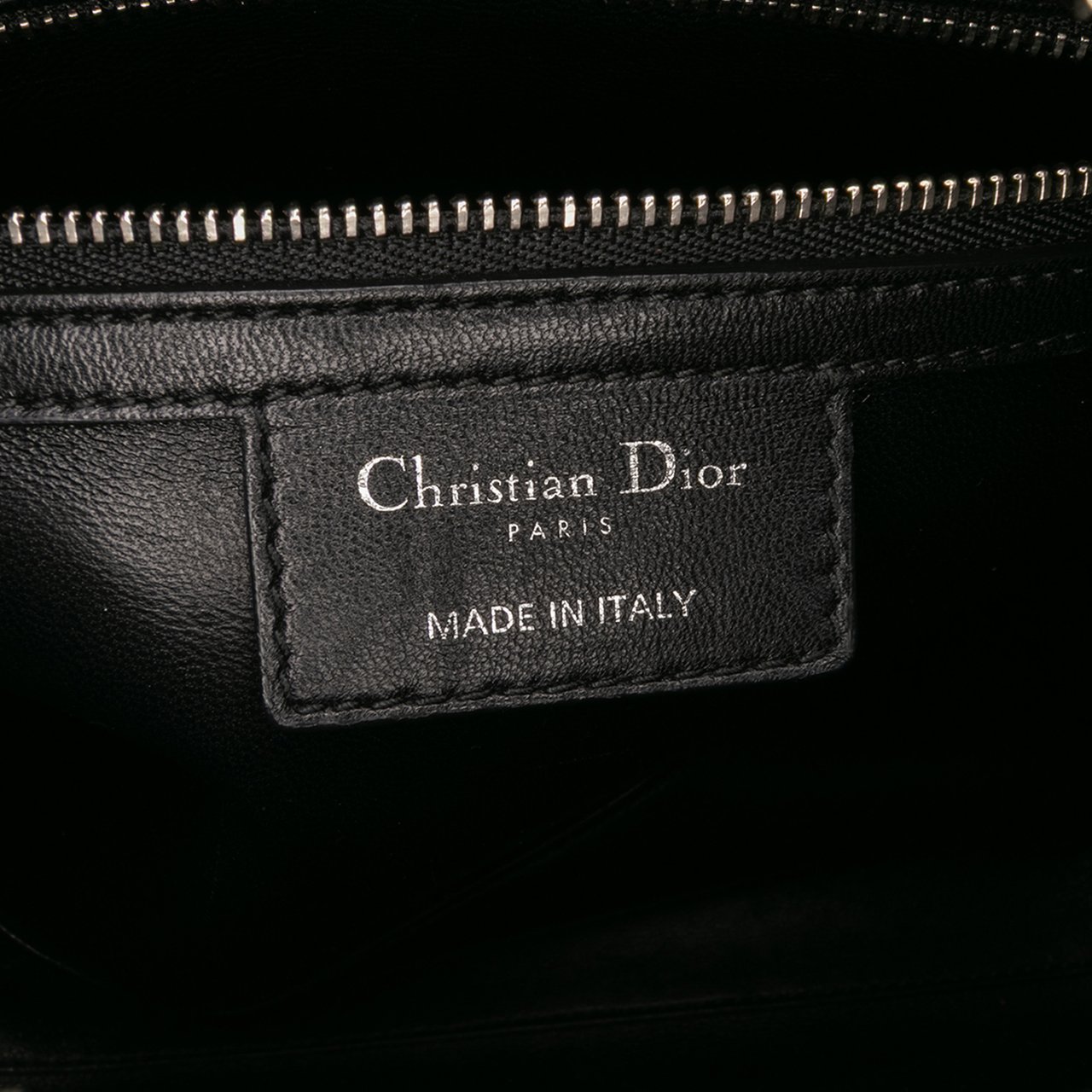 Dior Medium Beaded Floral Embellished Lambskin Lady Dior Zwart