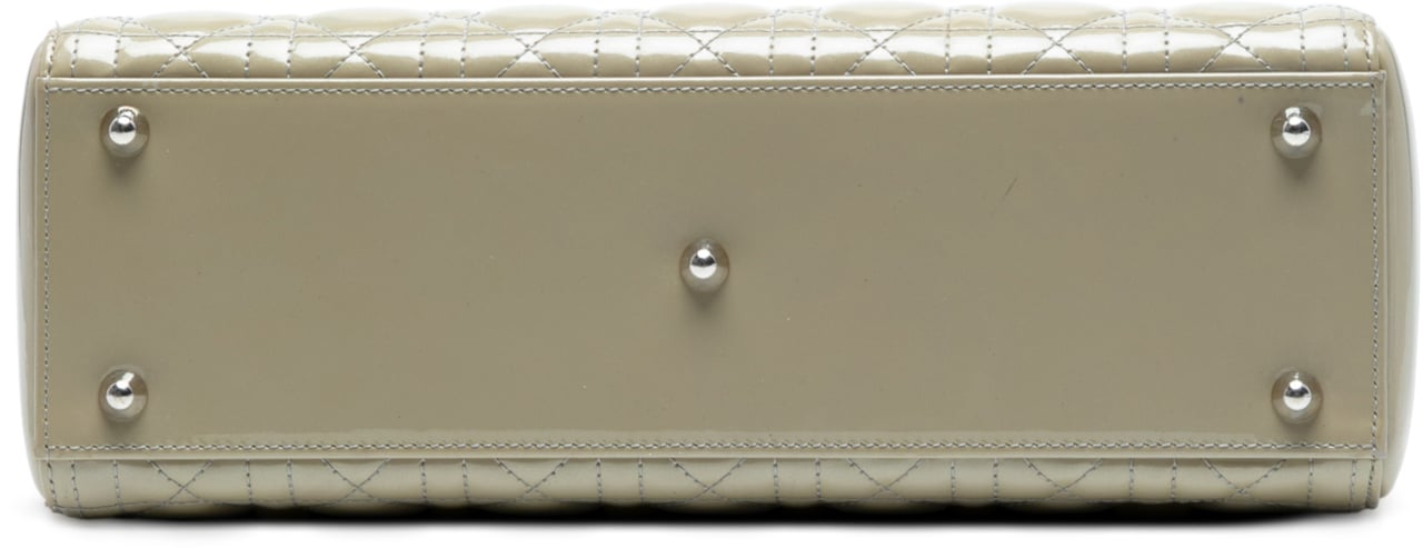 Dior Large Patent Cannage Lady Dior Bruin