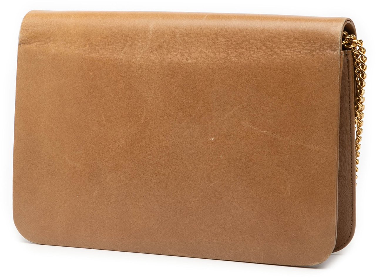 Dior Leather Chain Shoulder Bag Bruin