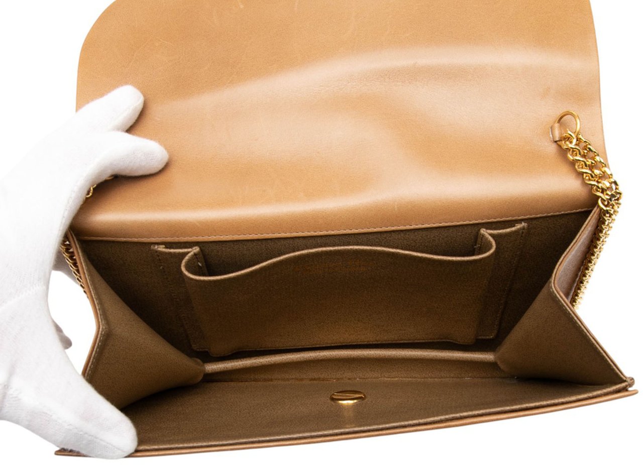 Dior Leather Chain Shoulder Bag Bruin