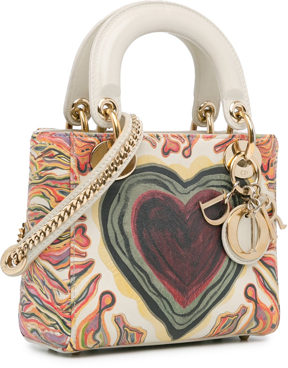 Dior Limited Edition Mini Calfskin Lady DiorAmour Lady Dior Wit