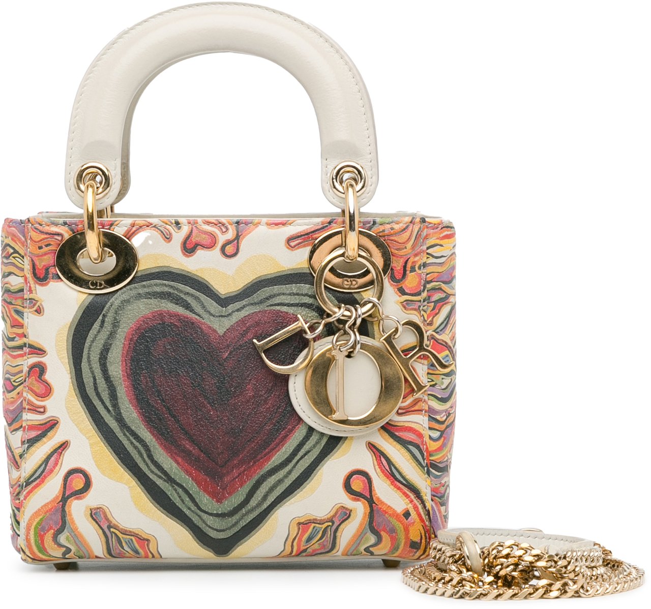 Dior DiorAmour Mini Calfskin Lady Dior Wit