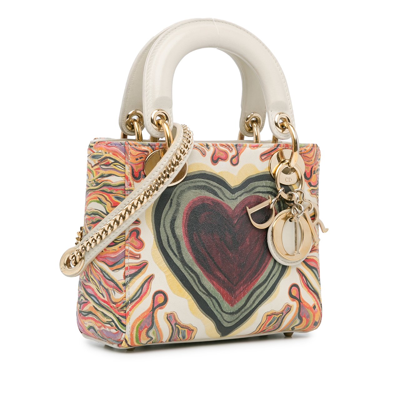 Dior Limited Edition Mini Calfskin Lady DiorAmour Lady Dior Wit