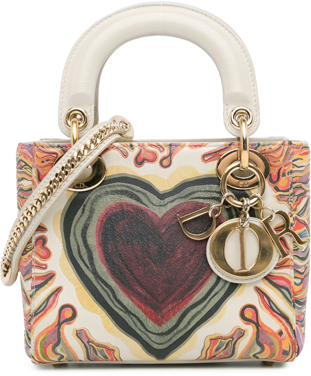 Dior Limited Edition Mini Calfskin Lady DiorAmour Lady Dior Wit