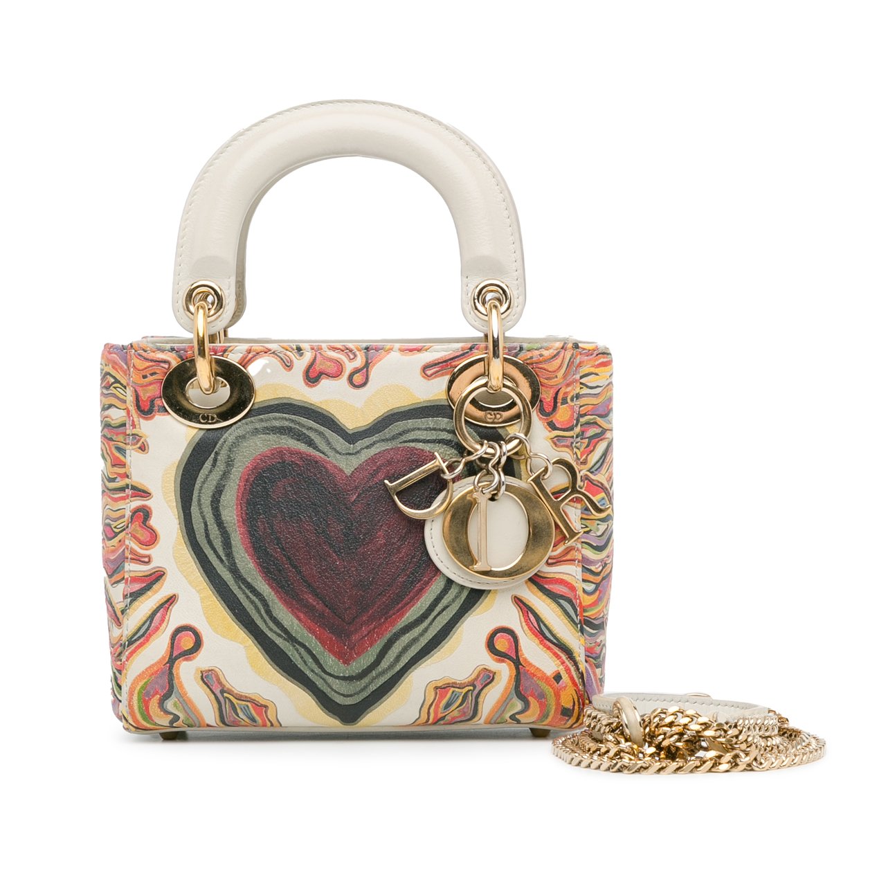 Dior Limited Edition Mini Calfskin Lady DiorAmour Lady Dior Wit