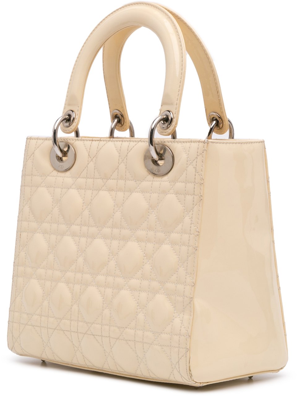 Dior Medium Patent Cannage Lady Dior Bruin