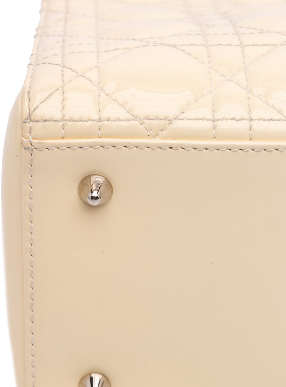 Dior Medium Patent Cannage Lady Dior Bruin