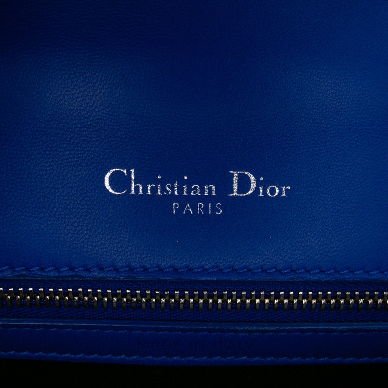 Dior Medium Lambskin Diorama Flap Blauw