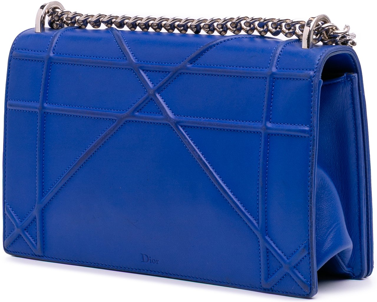 Dior Medium Lambskin Diorama Flap Blauw