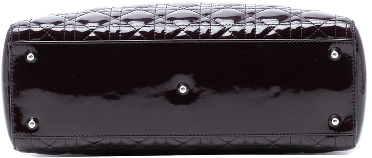 Dior Large Patent Cannage Lady Dior Paars