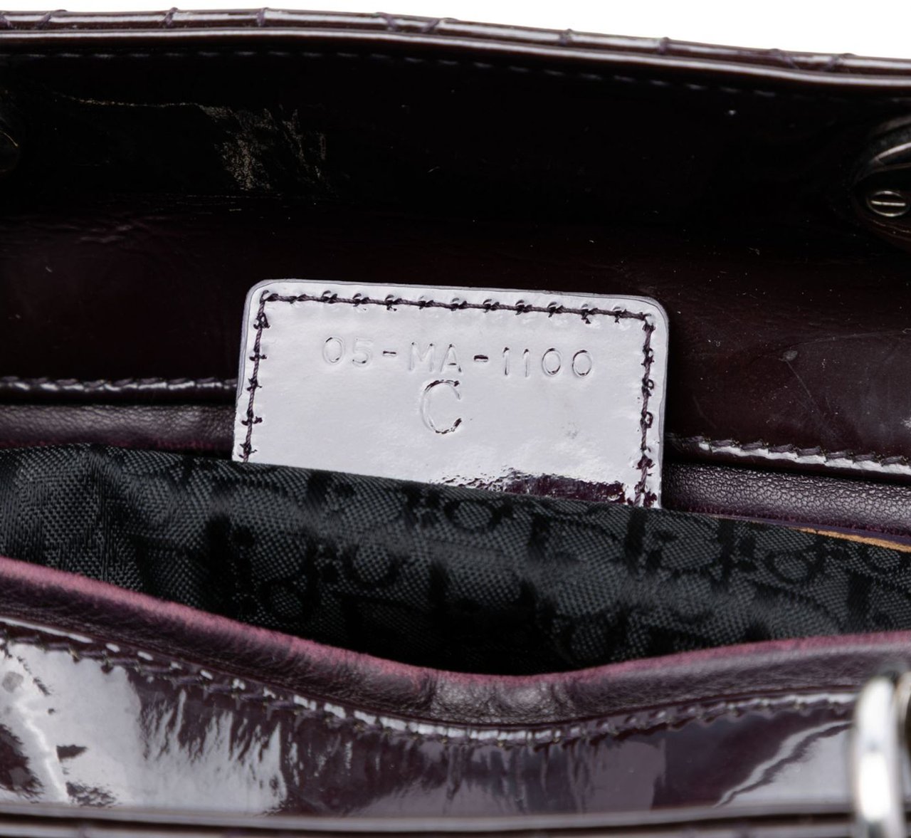 Dior Large Patent Cannage Lady Dior Paars