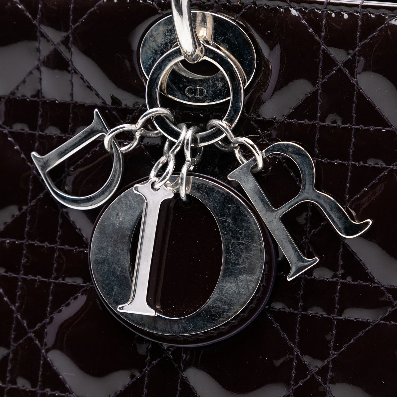 Dior Large Patent Cannage Lady Dior Paars