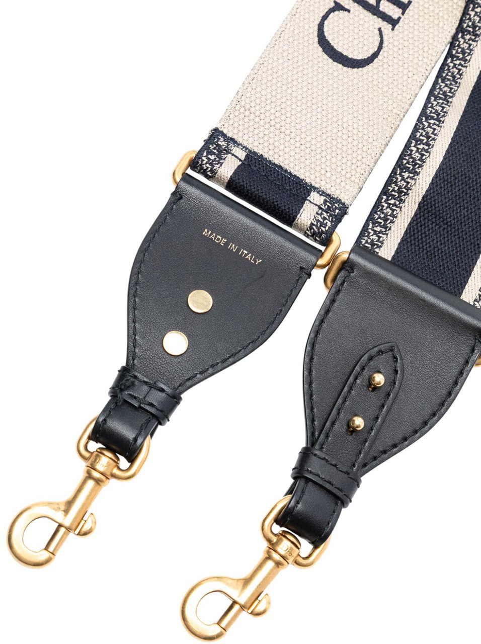 Dior Embroidered Canvas Logo Shoulder Strap Blauw
