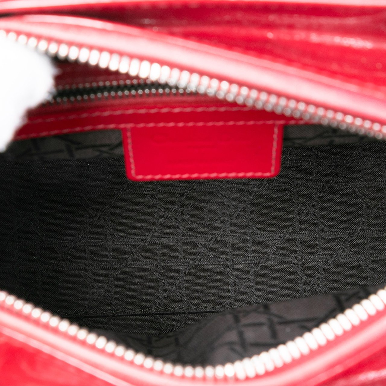 Dior Medium Patent Cannage Lady Dior Rood