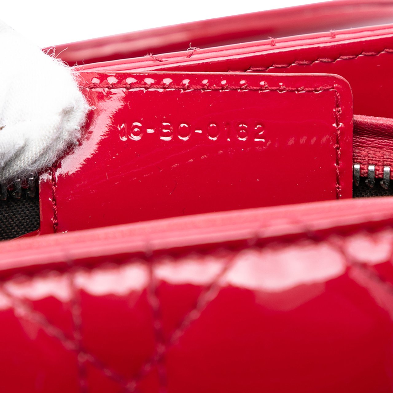 Dior Medium Patent Cannage Lady Dior Rood