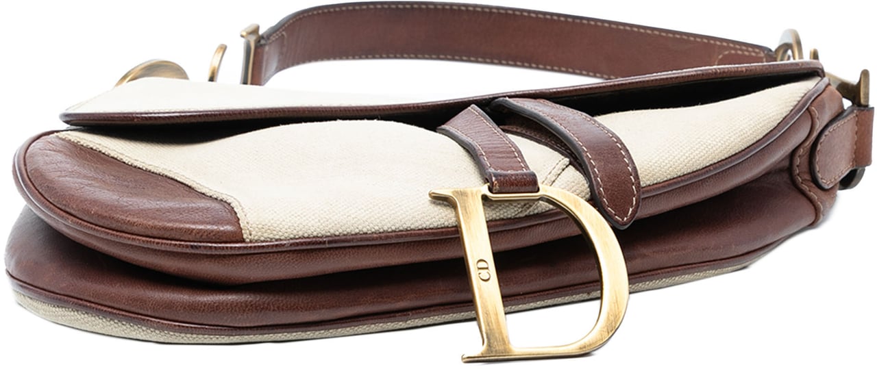 Dior Canvas Saddle Bag Bruin