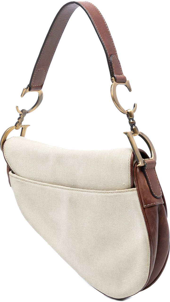 Dior Canvas Saddle Bag Bruin