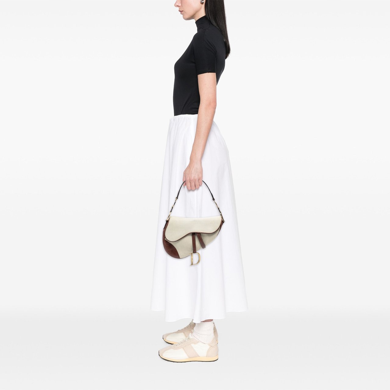Dior Canvas Saddle Bag Bruin