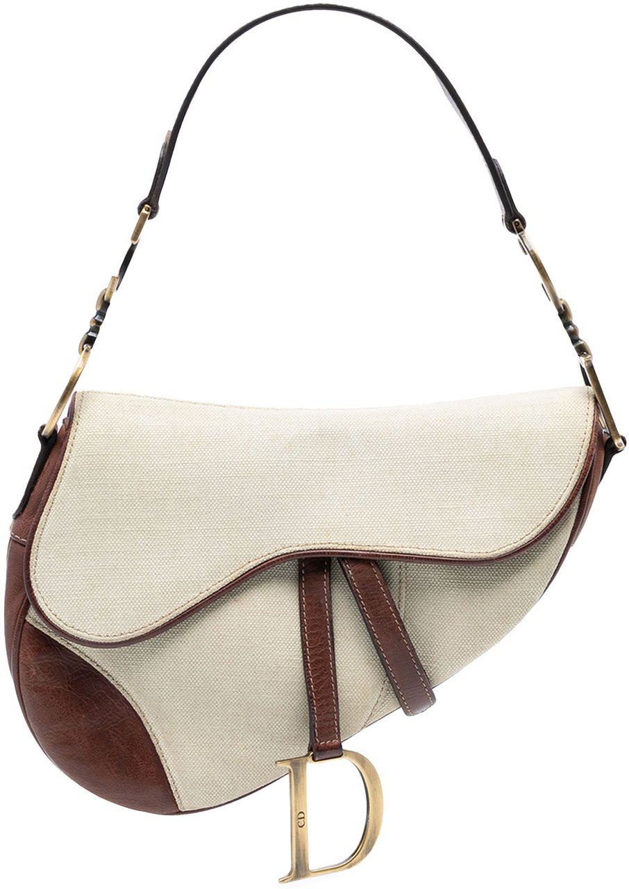Dior Canvas Saddle Bag Bruin
