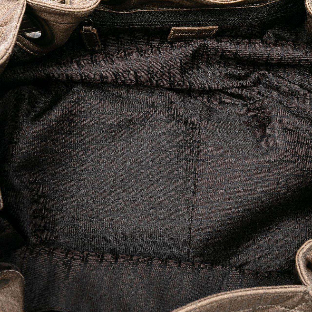 Dior Lambskin Cannage Drawstring Hobo Bruin