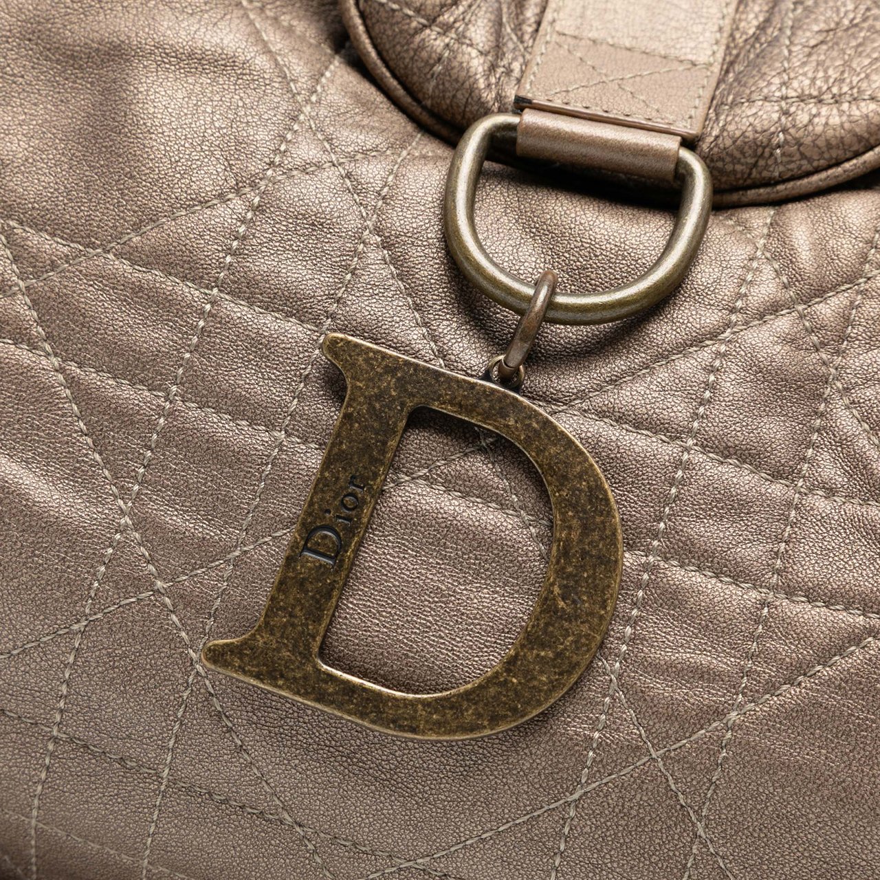 Dior Lambskin Cannage Drawstring Hobo Bruin