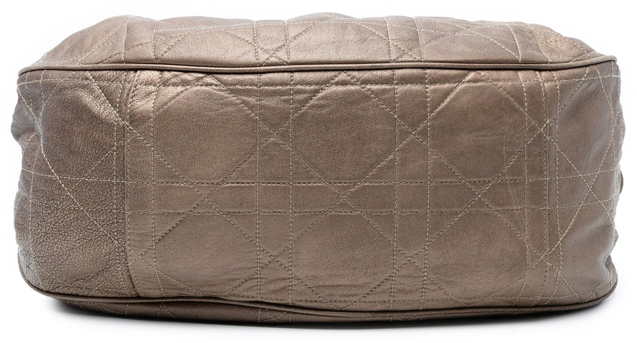 Dior Lambskin Cannage Drawstring Hobo Bruin