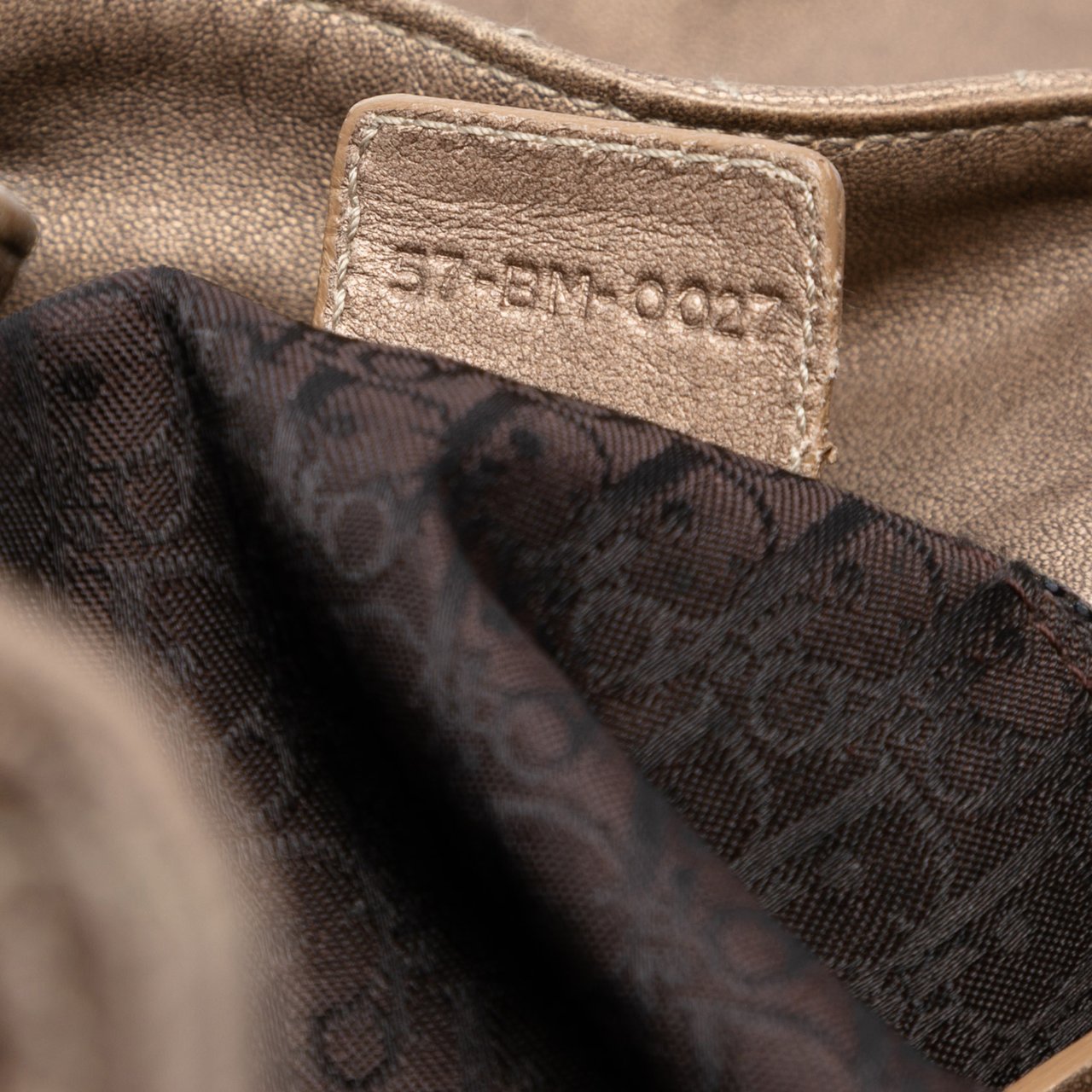 Dior Lambskin Cannage Drawstring Hobo Bruin