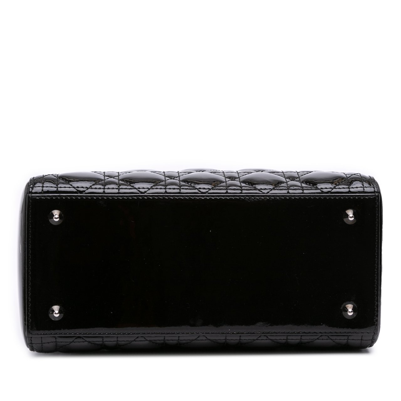 Dior Medium Patent Cannage Lady Dior Zwart