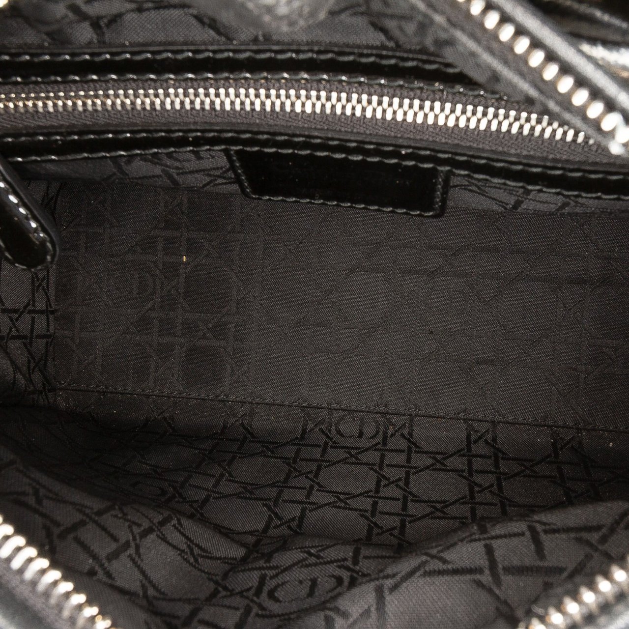 Dior Medium Patent Cannage Lady Dior Zwart