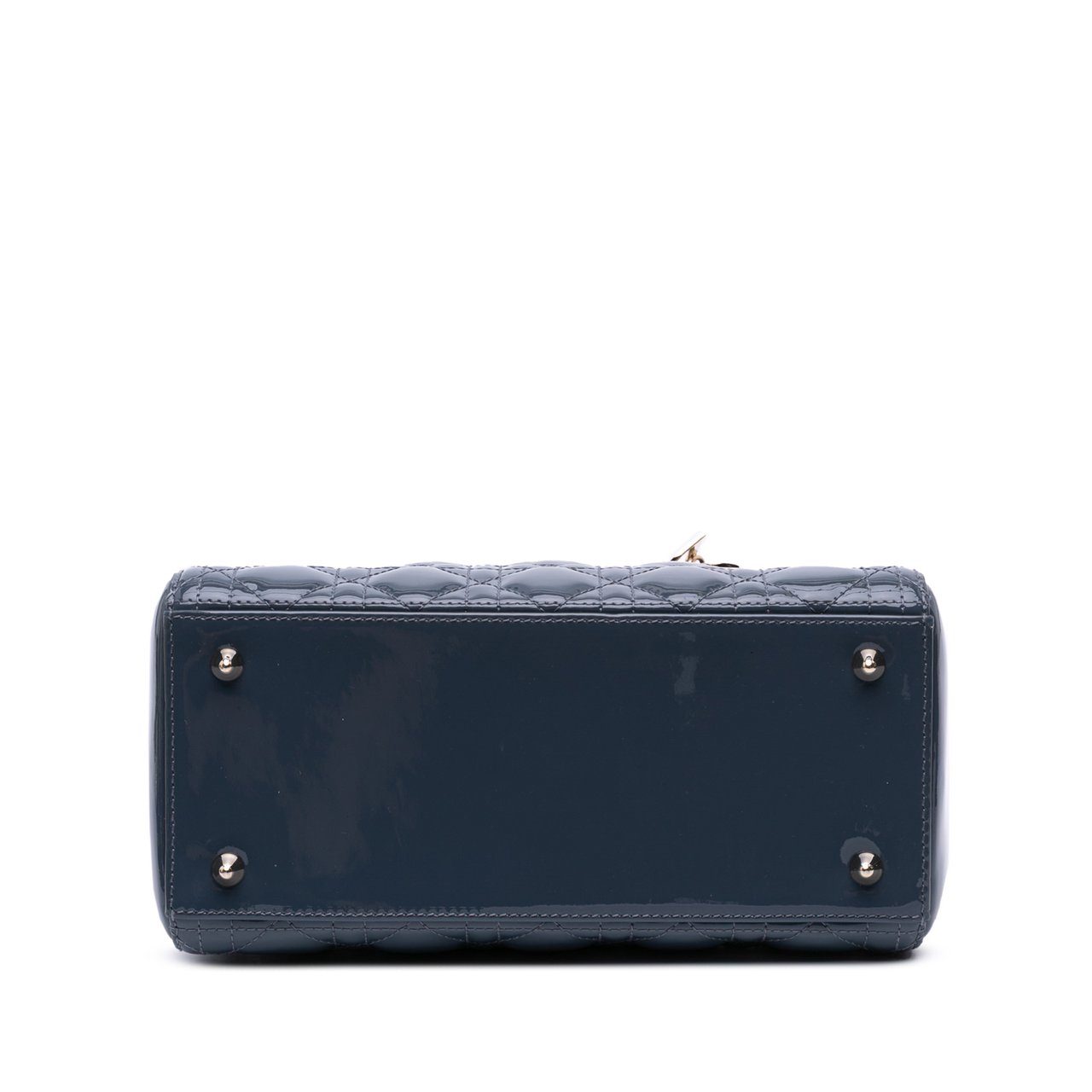Dior Medium Patent Cannage Lady Dior Blauw