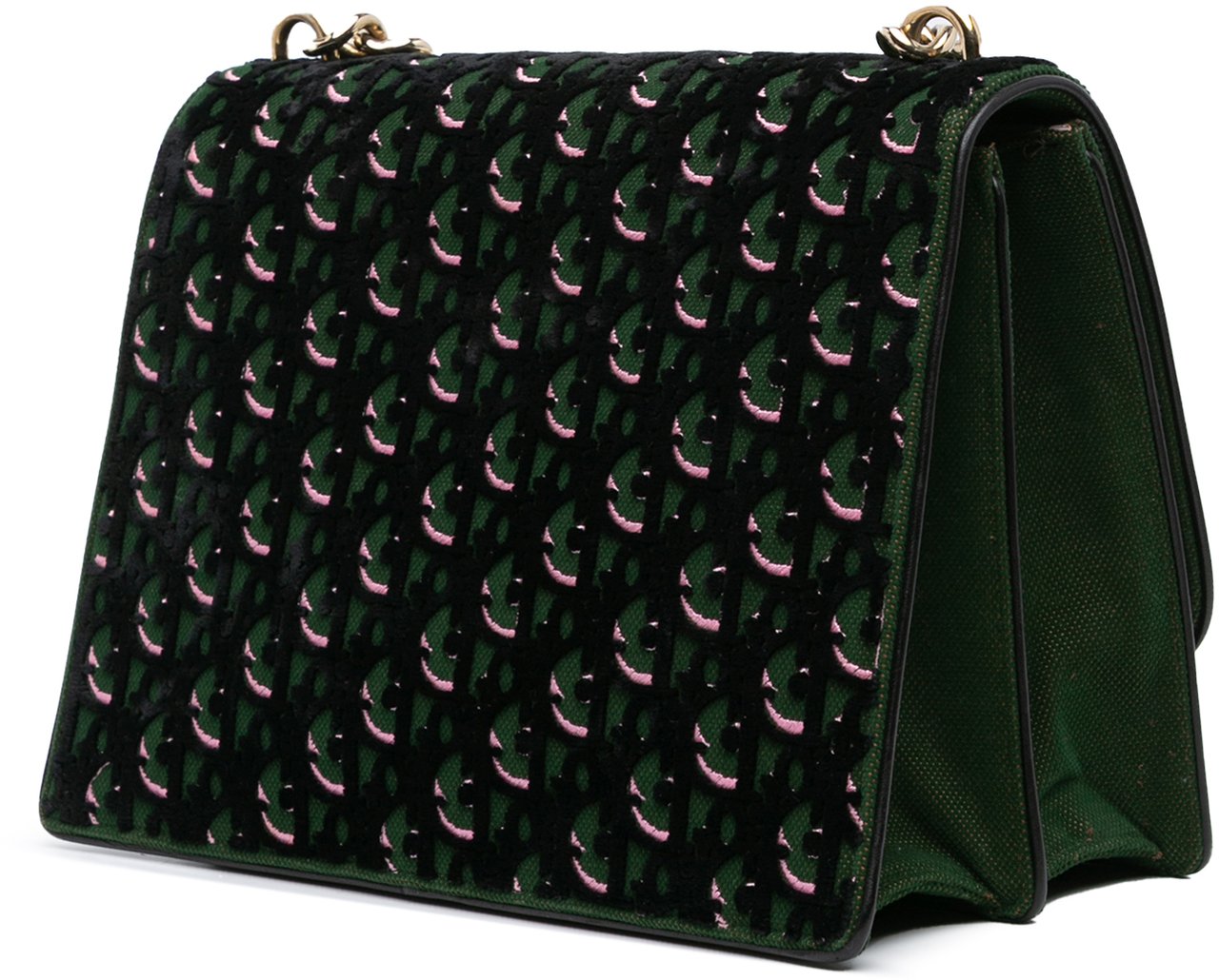 Dior Oblique Velvet Diorama Satchel Groen