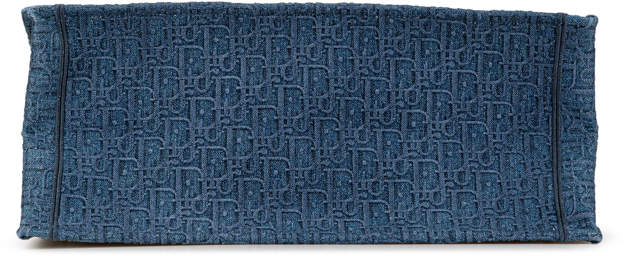 Dior Large Oblique Denim Book Tote Blauw