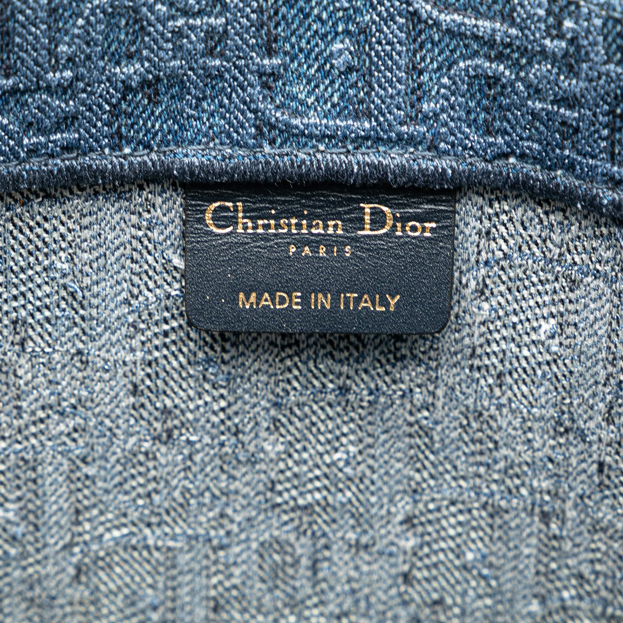 Dior Large Oblique Denim Book Tote Blauw
