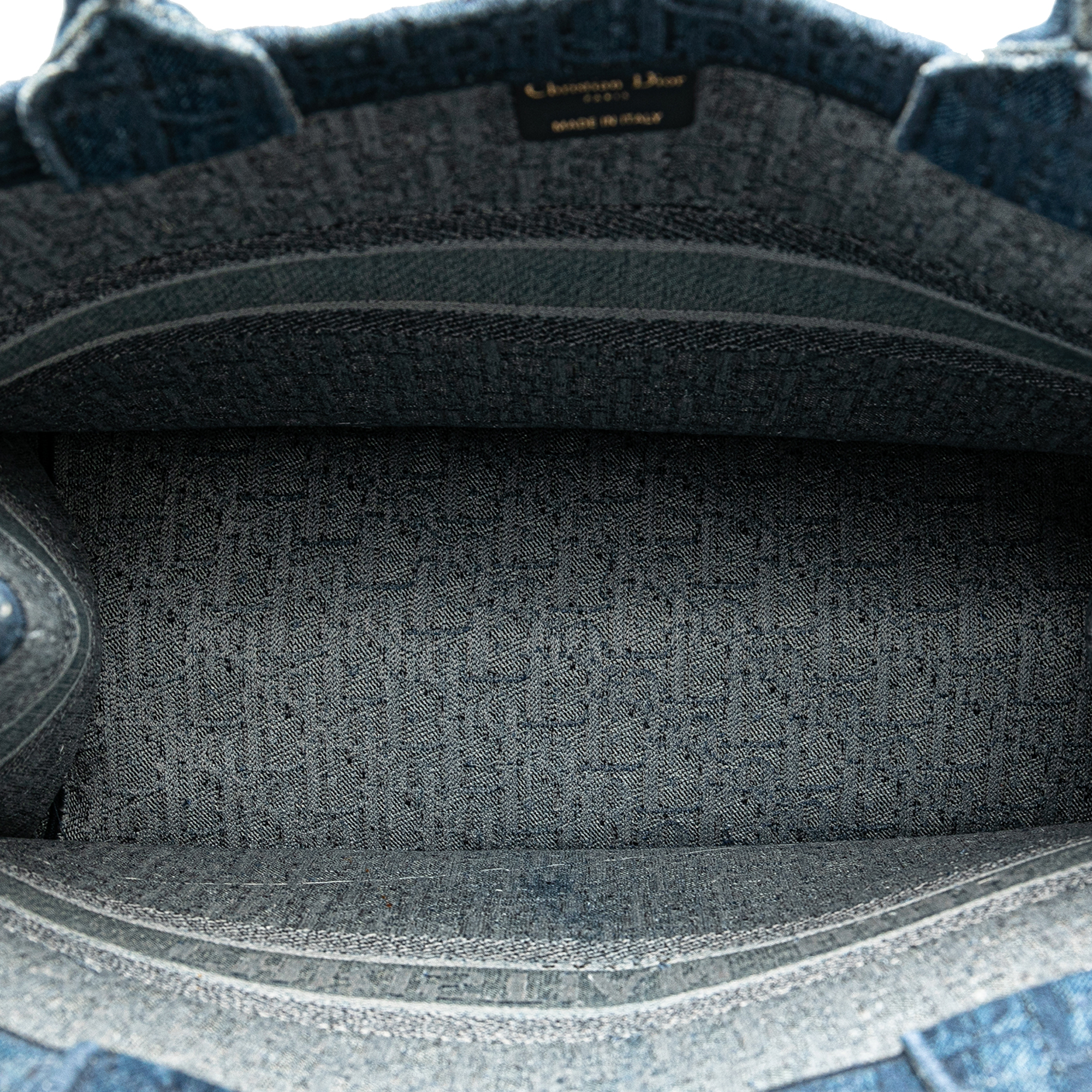 Dior Large Oblique Denim Book Tote Blauw