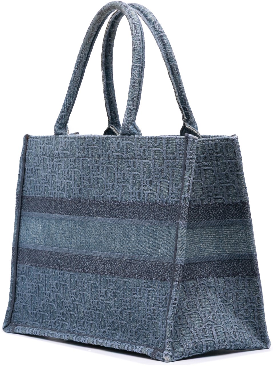 Dior Medium Oblique Denim Book Tote Blauw