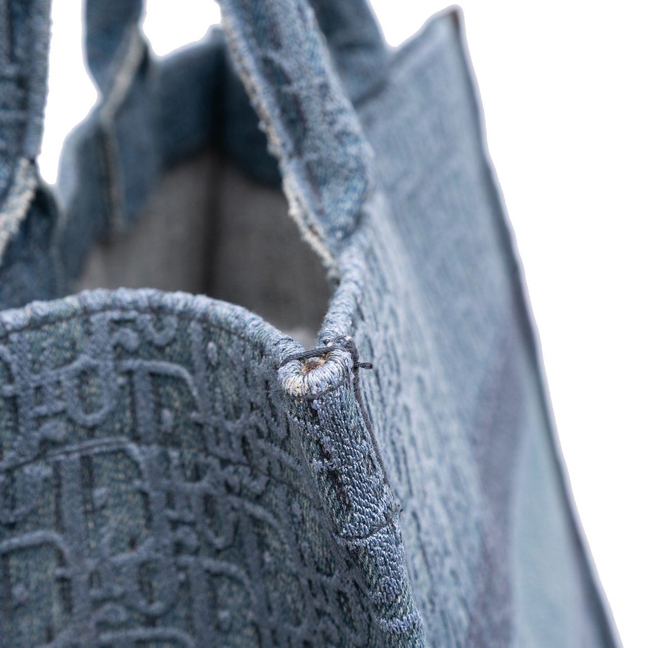 Dior Medium Oblique Denim Book Tote Blauw