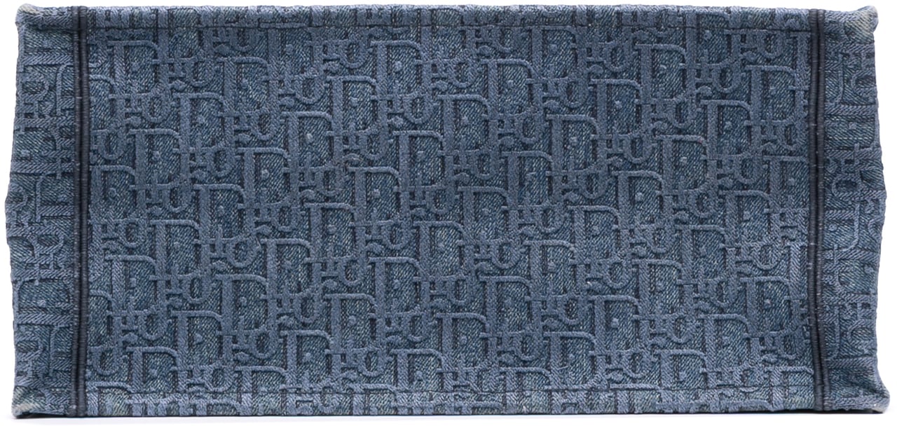 Dior Medium Oblique Denim Book Tote Blauw