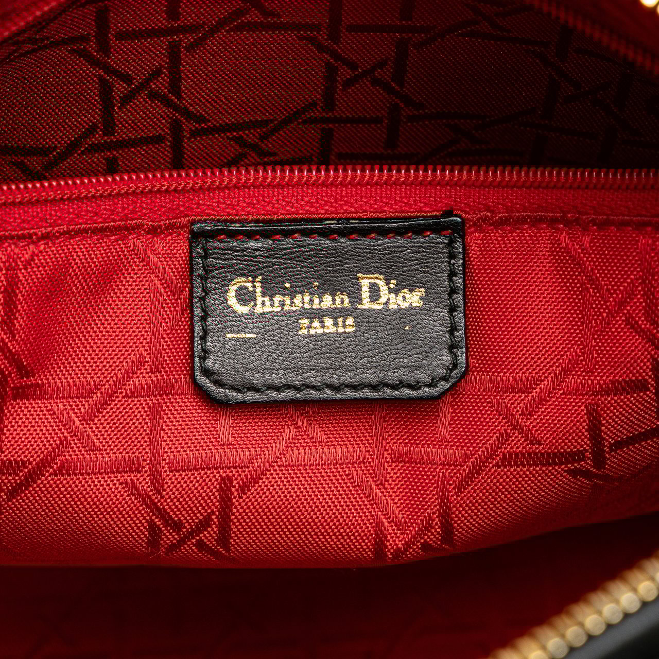 Dior Medium Lambskin Cannage Lady Dior Zwart